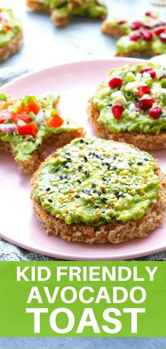 Kid-friendly Avocado Toast that is a super easy breakfast or snack. Fun shaped sprouted grain toast, Covered with creamy avocado and fun toppings!!!! Vegan, easily gluten-free and a super simple, healthy breakfast everyone will love! Simple Healthy Breakfast, Super Easy Breakfast, Kid Recipes, Scrumptious Food, Vegan Kids, Protein Diet, Stuffed Avocado Healthy