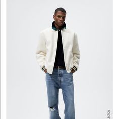 Zara Brand, Zara White, Jacket For Men, Zara Jackets, Mens Jackets, Color White, Coats Jackets, Jackets & Coats, Zara