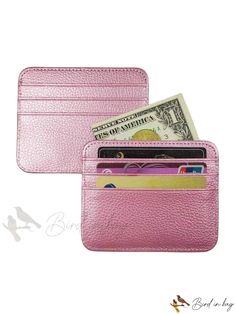 Bird in Bag - Multi-Card Minimalist Font Pocket Wallet Credit Card Holder for Men and Women PU Leather Card Case Business Card Folding Storage Organizer Case Casual Rectangular Card Holder With Rfid Blocking, Solid Wallets With Interior Card Slots For Daily Use, Pink Rfid Blocking Card Holder For Everyday Use, Casual Rfid Blocking Rectangular Card Holder, Pink Rfid Blocking Everyday Card Holder, Pink Rectangular Card Holder For Everyday Use, Rectangular Pink Card Holder For Everyday Use, Casual Pink Wallets With Card Slots, Casual Pink Wallet With Card Slots