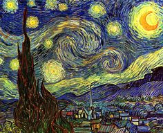 the starry night is shown in this painting