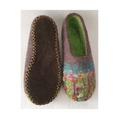 Ecofriendly natural Felted Slippers with flowershouse shoes | Etsy Wool Slippers With Cushioned Footbed And Round Toe, Brown Wool Slippers With Round Toe, Slip-on Felt Slippers For Indoor Use, Wool Slippers With Rubber Sole And Round Toe, Indoor Slip-on Felt Slippers, Comfortable Brown Wool Slippers, Comfortable Slippers With Leather Sole And Round Toe, Indoor Closed Toe Slippers With Rubber Sole, Comfortable Leather Slippers With Round Toe