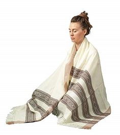 Traditional White Shawl One Size, Meditation Shawl, Wool Shawl Wrap, Meditation Blanket, Elegant Shawl, Prayer Shawl, Wool Wrap, Oversized Scarf, Wool Shawl