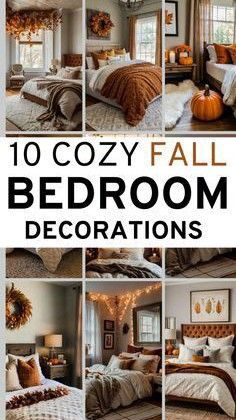 the cover of 10 cozy fall bedroom decorations