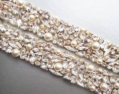 Rose gold Bridal belt Swarovski crystal and pearl belt | Etsy Elegant White Belt With Rhinestones, Elegant Evening Belts With Rhinestones, Elegant Silver Bridal Belt With Bling, Gold Rhinestone Belt For Formal Occasions, Elegant Rhinestone Belts For Formal Occasions, Elegant Crystal Bridal Belt For Formal Occasions, Elegant Bling Bridal Belt For Wedding, Elegant Formal Bridal Belt With Crystals, Elegant White Bridal Belt With Bling