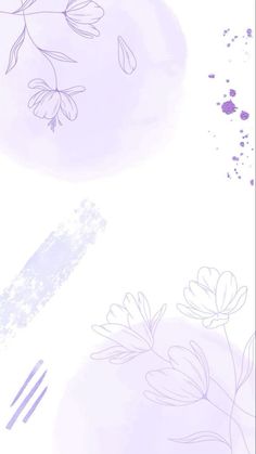 an abstract background with flowers and leaves on the bottom right corner, in shades of lilac