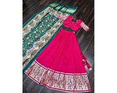 Premium Wedding Lehenga Choli With gaji Silk Dupatta Bridesmaids lengha Ready to wear indian Wedding dress Jacquard lehenga indian dress   Experience the allure of Trending Viscose Lehenga Choli With Gajji silk Dupatta. Discover the perfect fusion of elegance and grace. Shop now for a timeless appearance Lehenga :- (Full-Stitched) Fabric & Work :- Viscose Jacquard  Length :- 42'' Waist  :- 42''  Inner :- Cotton Flair  :- 3.5 Mtr Closure:- Chain Attached & With Dori Latkan Stitching Type :- Stitc Kalamkari Print Art Silk Pre-draped Saree For Wedding, Art Silk Traditional Wear With Bandhani Print For Reception, Wedding Pre-draped Saree With Kalamkari Print In Art Silk, Wedding Pre-draped Saree In Kalamkari Print Art Silk, Pink Floor-length Anarkali Set For Traditional Ceremonies, Festive Anarkali Set With Kalamkari Print For Wedding, Kalamkari Print Traditional Wear For Wedding And Diwali, Festive Kalamkari Anarkali Set For Wedding, Fitted Kalamkari Print Lehenga For Wedding