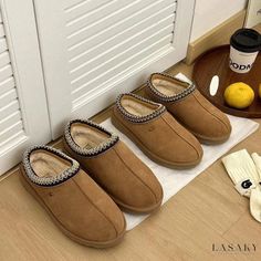 Lasaky - Premium Winter Boots: Low-Cut Slip-On Snow Shoes for Couples, Crafted with Warmth, Genuine Leather Cow Hide Shoes, Couple Shoes, Womens Ugg Boots, Warm Boots, Shearling Boots, Snow Boots Women, Winter Snow Boots, Snow Shoes, Classic Sneakers