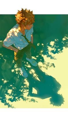 a young man is floating in the water