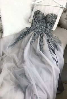 SSR373,grey sleeveless sweetheart spaghetti-straps beaded chiffon evening dress · SheSheRose · Online Store Powered by Storenvy Tulle Formal Dress, Lace Long Prom Dress, A Line Evening Dress, Cheap Prom Dresses, Party Dress Long, Tulle Lace, Chiffon Lace, Long Prom Dress, Gray Dress