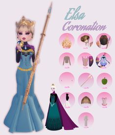 Elsa Coronation Dress, Coronation Outfit, Dresses For Dolls, Royalty Theme, Elsa Outfit, Elsa Coronation, Royalty Crown, Frozen Outfits