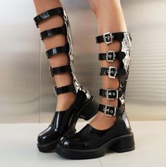 Find Women's Youth College Summer Hollow Out Round Toe Flat Sandals Shoes High Boots on eBay in the category Clothing, Shoes & Accessories>Women>Women's Shoes>Heels. Leather Plus Size, Knee Length Boots, Punk Accessories, Spring Boots, Elegant Heels, Shoe Tags, Patent Leather Shoes, Pu Heels, Chunky Heels Sandals