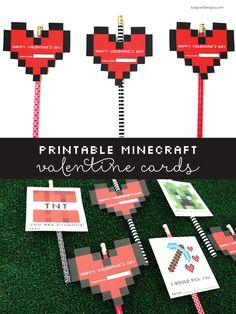 valentine's day printables are displayed on the grass