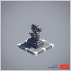 Minecraft Simple Statue, Statues Minecraft Ideas, Minecraft Building Ideas Statues, Minecraft Chunkworld, Minecraft Stone Statues, Statue Minecraft Ideas, Minecraft Small Statue, Serpent Statue