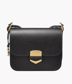 Lennox Leather Crossbody Bag - ZB1924001 - Fossil Trendy Purses, Classic American Style, Bag Women Fashion, Stylish Handbags, Fossil Bags, Women Bags Fashion, Bag Trends, Black Hardware, Crossbody Purse