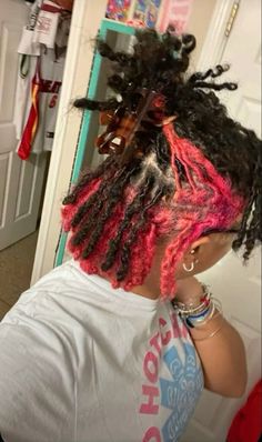 Two Strand Twist Dyed, Hair Colors For Locs, Dyed Locs Hairstyles, Green Locs Black Women, Hairstyles With Locs, Dreadlock Styles For Women Black Locs, Loc Dye Ideas, Dyed Locs Ideas, Affordable Lace Front Wigs