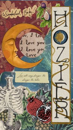 an altered collage with the words i love you to the moon and back