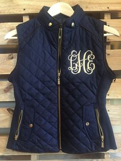 monogrammed vest Navy Quilt, Winter Attire, Style Me, Outfit Inspirations, Fall Winter, Dress Up