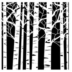 the crafter's workshop tree silhouettes 12x8 template is shown in black and