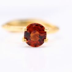 A funky orange gem, hailing from Madagascar - the Oval Spessartine Garnet! Customize your jewelry with this January birthstone and watch it shine in all its untreated, vividly orange glory. (And yes, it's the perfect center stone - no pun intended!) No Pun Intended, Spessartine Garnet, Orange Gem, Orange Jewelry, January Birthstone, Watch It, Madagascar, Garnet, Birthstone