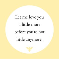 a quote that says let me love you a little more before you're not little anymore