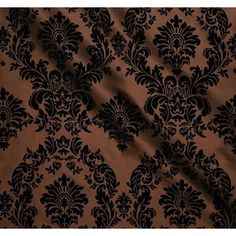 black and brown damask fabric