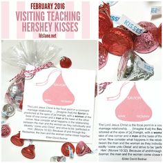 a valentine's day brochure with hershey kisses on the front and back