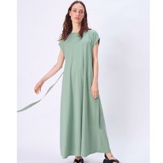 Nwt Zara Size S Green Long Belted Dress Brand New With Tags Sleeveless Round Neck Long Dress With Wide Arm Holes. Tonal Matching Tied Belt. - 100% Cotton Summer Maxi Dress With Tie Back And Short Sleeves, Green Spring Dress With Tie Fastening, Spring Maxi Dress With Tie Fastening, Summer Long Midi Dress With Tie Waist, Casual Short Sleeve Tie-back Maxi Dress, Green Casual Dress With Tie Fastening, Casual Green Dress With Tie Fastening, Spring Sleeveless Maxi Dress With Tie Fastening, Green Sleeveless Maxi Dress With Tie Waist