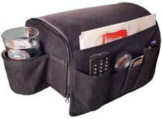 PRICES MAY VARY. 100% Cotton Linen QUALITY FABRIC MATERIAL - CupComfort couch caddy armrest organizer is created from first-grade linen fabric - durable and wrinkle resistant, and bottom anti slip silicone layer. The great loop design fits well aesthetically when placed on any fabric lounge area. It's shrink-proven and adds a nice touch to your recliner, armchair or sofa design INNOVATIVE DESIGN - With our unique design we aim to bring you the convenience of having everything you need at a hand’ Couch Caddy, Couch Cup Holder, Remote Control Organizer, Plastic Coffee Cups, Sitting Pillows, Chair Couch, Remote Control Holder, Coffee Cup Holder, Caddy Organizer