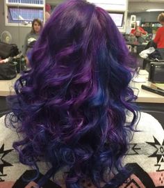 Purple And Blue And Black Hair, Purple Into Blue Hair, Dark Blue And Purple Hair Ombre, Dark Blue And Purple Hair Highlights, Blue Hair With Purple Tips, Blue Purple And Black Hair, Purplish Blue Hair, Dark Blue And Dark Purple Hair, Blue Hair With Purple Highlights