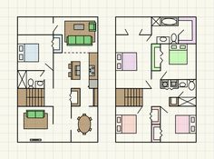 the floor plan for a two bedroom apartment with separate living room and dining area,