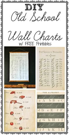 old school wall chart with free printables