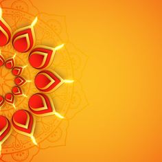 an orange and red background with hearts in the center, surrounded by intricate designs on it