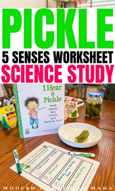 pickle science worksheet with text overlay that reads pickle 5 sense worksheet science study