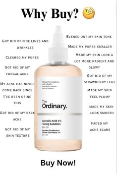 ✨ Reveal a brighter, smoother complexion with The Ordinary Glycolic Acid 7% Toning Solution! 🌟  This powerful toner uses 7% glycolic acid to gently exfoliate and improve skin texture, promoting a more radiant and even skin tone. Perfect for tackling dullness, fine lines, and uneven texture, this solution is a must-have for glowing, refreshed skin.  🍃 Suitable for all skin types, this toner also contains soothing ingredients like aloe vera, ginseng, and Tasmanian pepperberry to minimize irritation and enhance your skin's natural glow.  🔍 Click to transform your skincare routine and uncover the benefits of The Ordinary's Glycolic Acid 7% Toning Solution today! The Ordinary Best Products, Ordinary Glycolic Acid Uses, Ordinary Skincare Toner, The Ordinary Glycolic Acid 7% Toning Solution, Skincare For Even Skin Tone, How To Use The Ordinary Glycolic Acid, How To Have Brighter Skin, How To Have Even Skin Tone, How To Get Even Skin Tone All Over