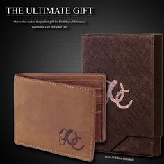 Leather Bifold Wallet Simple, elegant, and useful. The timeless bifold leather wallet has proven itself a dependable workhorse for decades. Stand out from the crowd by adding a western-style look to this iconic money management tool. The wallet comes with a sturdy, sleek, and stylish gift box perfect for gents who are ready to take their money management game to the next level. Highlighted Feature: 100% Made from the finest cowhide leather The compact 4.5”x3.5” size will hold over 10 cards and a Classic Bifold Wallet With Engraved Logo, Leather Bifold Wallet With Engraved Logo, Classic Wallets With Engraved Logo For Everyday Use, Classic Wallets With Engraved Logo, Leather Trifold Wallet With Engraved Logo For Everyday Use, Leather Trifold Wallet With Engraved Logo, Travel Light Outfits, Wallet Simple, Management Games