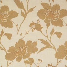 a white and brown floral wallpaper with flowers on it