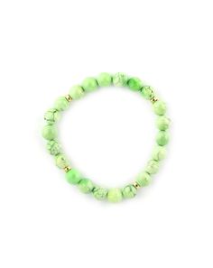 Lime Green Magnesite Stretchy Bracelet Lime Green Bracelet, Bracelet Stacks, Wrist Stacks, Rainbow Sapphires, Lock Necklace, Diamond Choker, Gold Paper, Stretchy Bracelets, Easy Summer