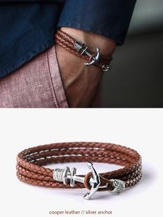 Anchor Bracelet Men, Gifts For Boaters, Sailor Bracelet, Herren Style, Bracelet Mens, Bracelet Leather