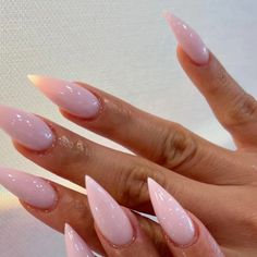 Claw Like Nails, November Nails Ideas Almond, Pink Acrylic Nails Almond, Nails Pointy, Nice Hands, Acrylic Nails Almond Shape, Long Almond, Fantasy Nails