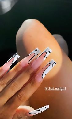 Nails Acrylic Basic, Acrylic Toe Nails, Long Acrylic Nail Designs, Drip Nails, Baddie Nails, French Acrylic Nails