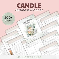 the candle business planner is shown in five different colors and sizes, including one for each individual