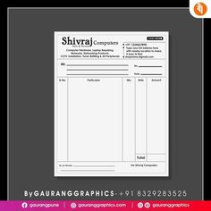 an invoice sheet with the words shivraij com written on it