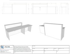 the plans for an office desk are shown