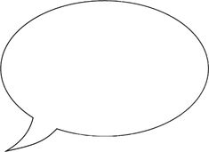 a black and white speech bubble with an empty area for the word to be written