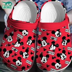 Series Emotions Mickey Mouse Red Clogs For Kids & Adults Casual Mickey Mouse Clogs With Round Toe, Red Non-slip Casual Clogs, Red Non-slip Synthetic Clogs, Casual Red Non-slip Clogs, Casual Red Closed Toe Clogs, Red Synthetic Comfortable Clogs, Red Closed Toe Synthetic Clogs, Red Slip-on Synthetic Clogs, Red Slip-on Casual Clogs