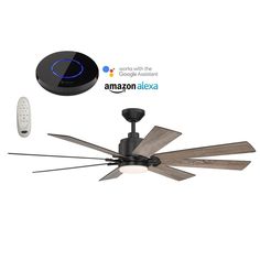 The Harbor Breeze Talamore 60-in Matte Black Ceiling Fan with Bond Bridge Bundle combines the simple rustic style of an old-fashioned windmill with today's modern technology for a breathtaking piece for your den or living room. The matte black finish is the perfect complement to the blades' more rustic style and finish. This beautiful fan features an energy-efficient integrated LED light source, sure to dazzle while saving your family money. And upgrade your Allen and Roth motorized shades and make them smart. Enjoy voice control with Alexa and Google Assistant to let your shades do the work for you and put them on a schedule. Harbor Breeze Talamore 60-in Matte Black Smart Ceiling Fan with Bond Bridge Bundle Matte Black Ceiling Fan, Matte Black Ceiling, Rustic Ceiling Fan, Motorized Shades, River Cabin, Family Money, Black Ceiling Fan, Black Ceiling, Modern Technology