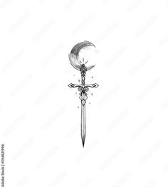 hand drawn lilith symbol as a moon and sword vector tattoo design Sigil Of Lilith Tattoo Ideas, Lillith Tattoos Symbol, Lilith Glyph Tattoo, Lillith Tattoos Simple, Black Moon Lilith Tattoo, Lilith Tattoo Goddesses, Goddess Lilith Tattoo, Lilith Tattoos, Lilith Tattoo Ideas