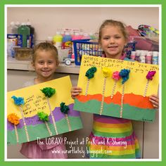 UNLESS (a Seuss-tacular Earth Day Art Project) Lorax Crafts, Earth Day Art, Dr Seuss Preschool, Family Library, Dr Seuss Crafts, School Dr, Earth Week