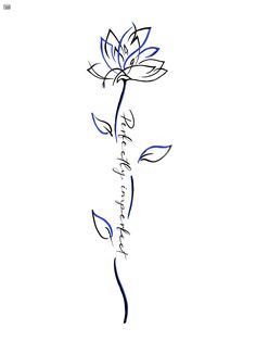 a drawing of a flower with the words love and happiness on it's side