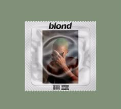 the album cover for blond, featuring a photo of a man with his hand on his face